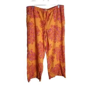 Maison d'Amelie Linen Blend wide leg pants sz XL breathable stretch waist beach